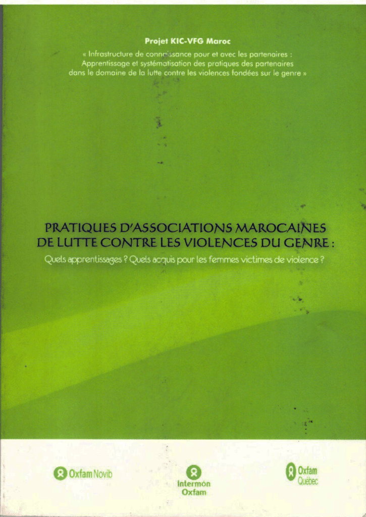 Couverture d’ouvrage : Pratiques d'associations marocaines de lutte contre les violences du genre : quels apprentissages ? Quels acquis pour les femmes victimes de violence ?